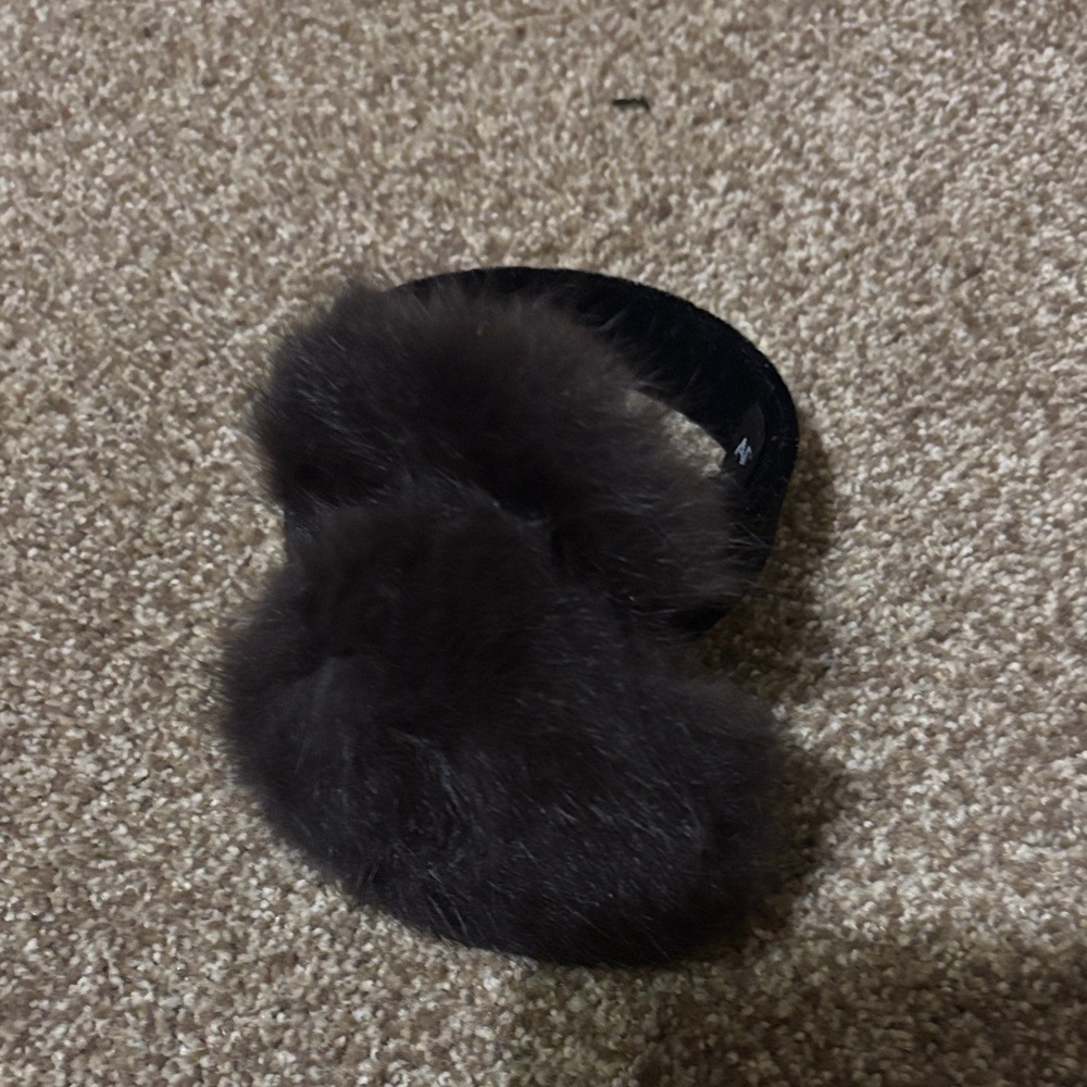 Adrienne Landau Black Faux Fur Earmuffs - never worn